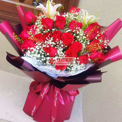 邵阳30朵红玫瑰百合，做你余生故事里的人