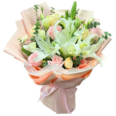 邵阳10朵玫瑰百合混搭，爱是难忘时刻